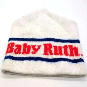 Vintage Baby Ruth knit Beanie Hat Cap Orlon Headware tag